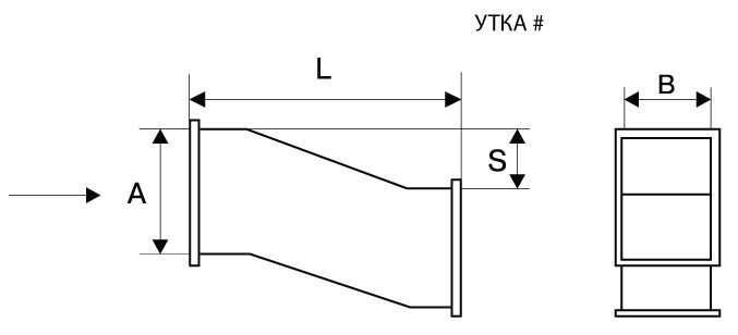 Вентиляционная утка прямоугольного сечения в СПб